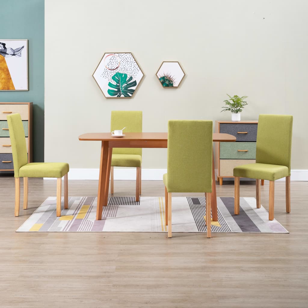 vidaXL Dining Chairs Side Chair with Solid Wood Legs for Home Kitchen Fabric-21