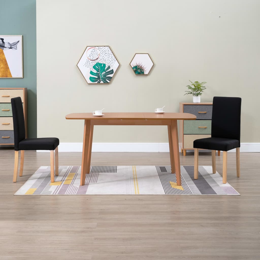 vidaXL Dining Chairs Side Chair with Solid Wood Legs for Home Kitchen Fabric-5