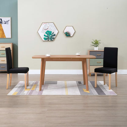 vidaXL Dining Chairs Side Chair with Solid Wood Legs for Home Kitchen Fabric-5