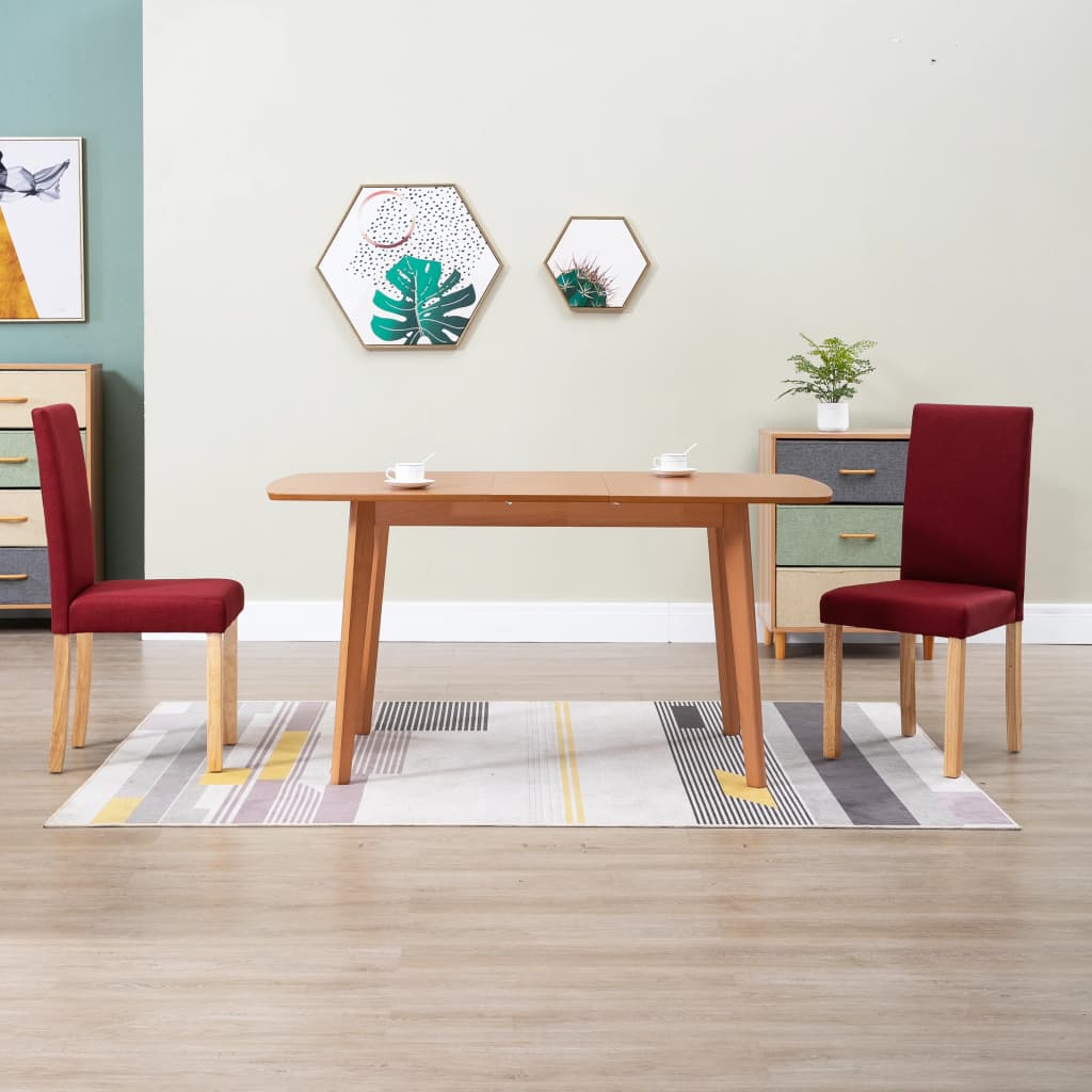vidaXL Dining Chairs Side Chair with Solid Wood Legs for Home Kitchen Fabric-30
