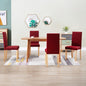 vidaXL Dining Chairs Side Chair with Solid Wood Legs for Home Kitchen Fabric-28