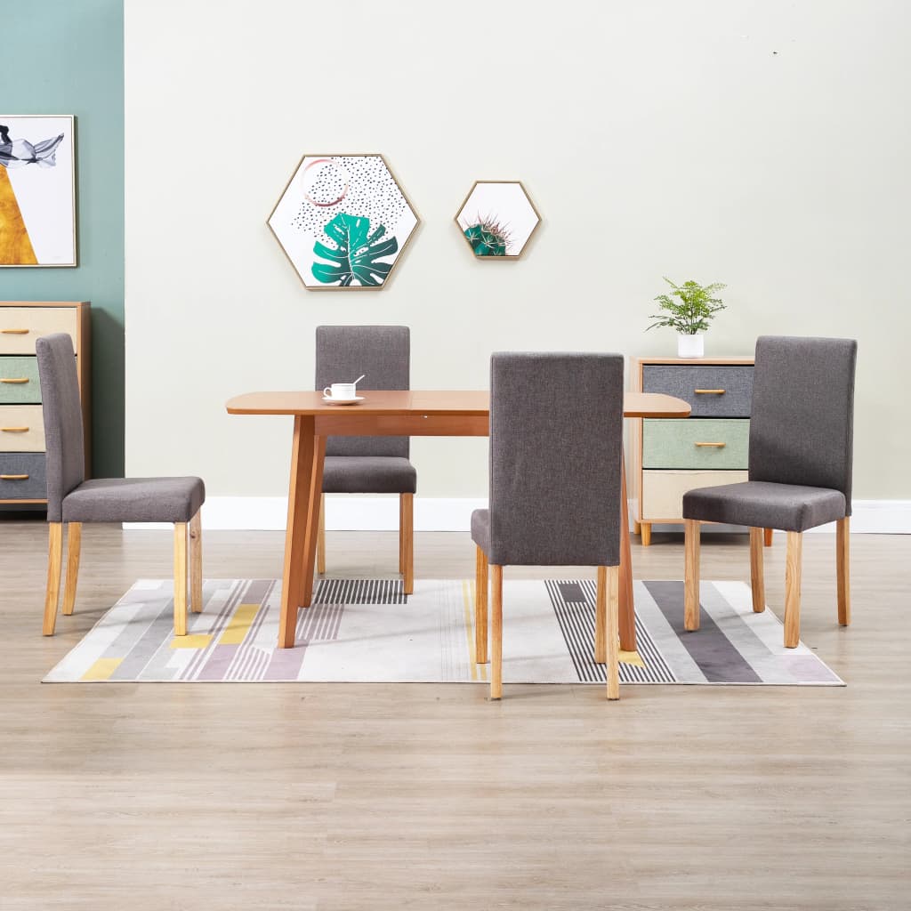vidaXL Dining Chairs Side Chair with Solid Wood Legs for Home Kitchen Fabric-25