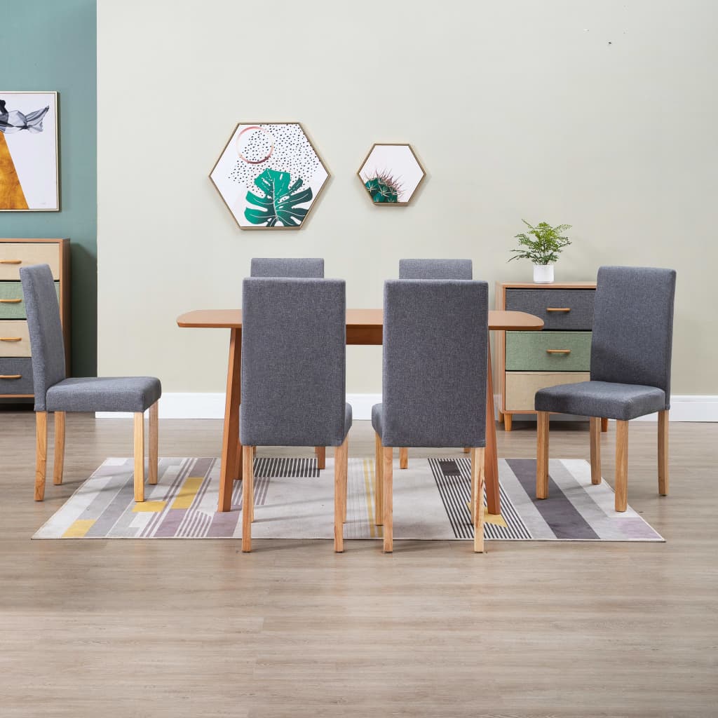 vidaXL Dining Chairs Side Chair with Solid Wood Legs for Home Kitchen Fabric-22
