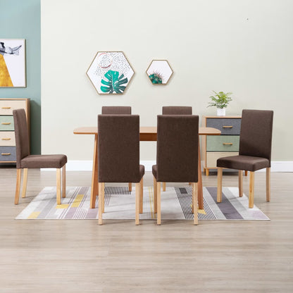 vidaXL Dining Chairs Side Chair with Solid Wood Legs for Home Kitchen Fabric-10