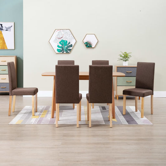 vidaXL Dining Chairs Side Chair with Solid Wood Legs for Home Kitchen Fabric-10