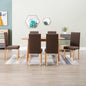 vidaXL Dining Chairs Side Chair with Solid Wood Legs for Home Kitchen Fabric-10
