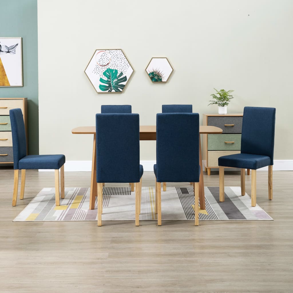 vidaXL Dining Chairs Side Chair with Solid Wood Legs for Home Kitchen Fabric-9