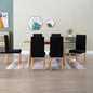 vidaXL Dining Chairs Side Chair with Solid Wood Legs for Home Kitchen Fabric-7