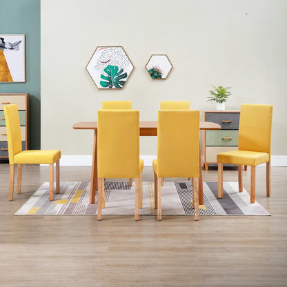 vidaXL Dining Chairs Side Chair with Solid Wood Legs for Home Kitchen Fabric-31