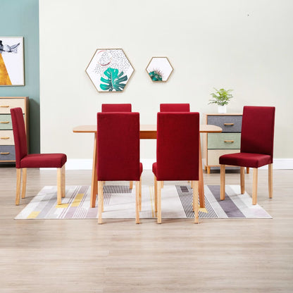 vidaXL Dining Chairs Side Chair with Solid Wood Legs for Home Kitchen Fabric-29