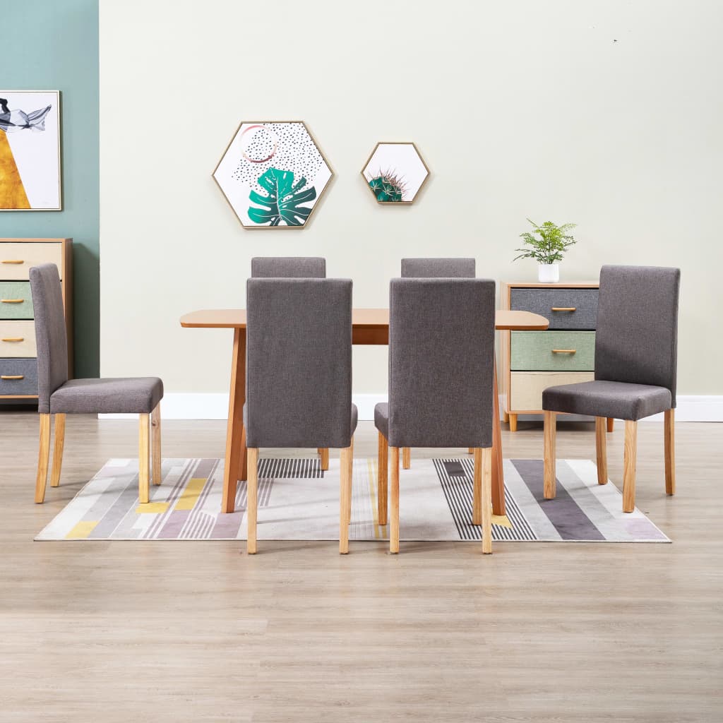 vidaXL Dining Chairs Side Chair with Solid Wood Legs for Home Kitchen Fabric-27