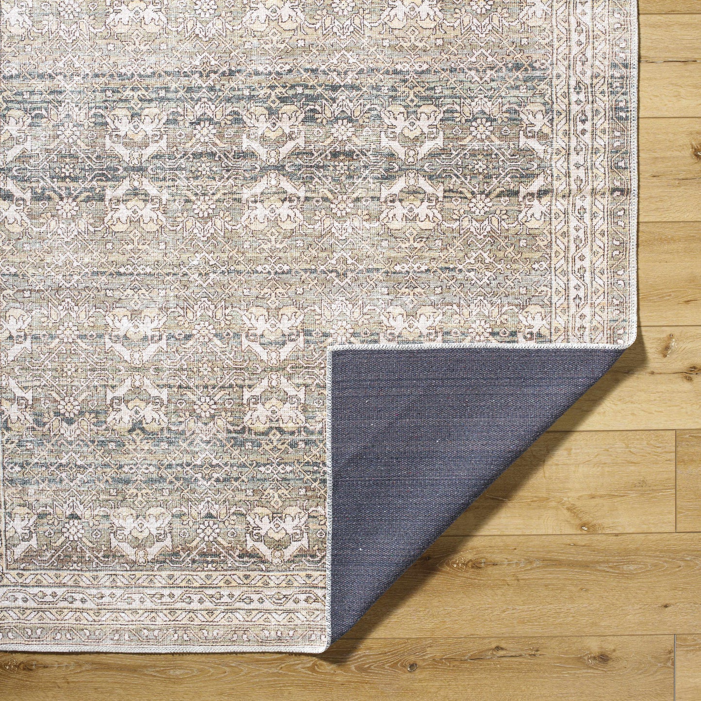 Billie Vintage Flat Pile Washable Rug-2