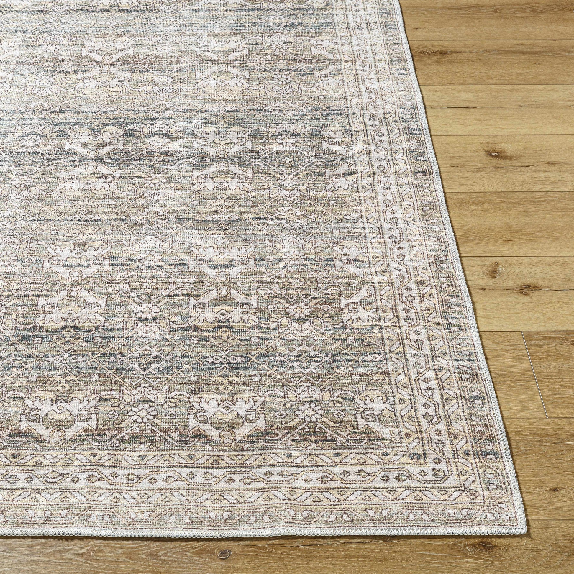 Billie Vintage Flat Pile Washable Rug-1