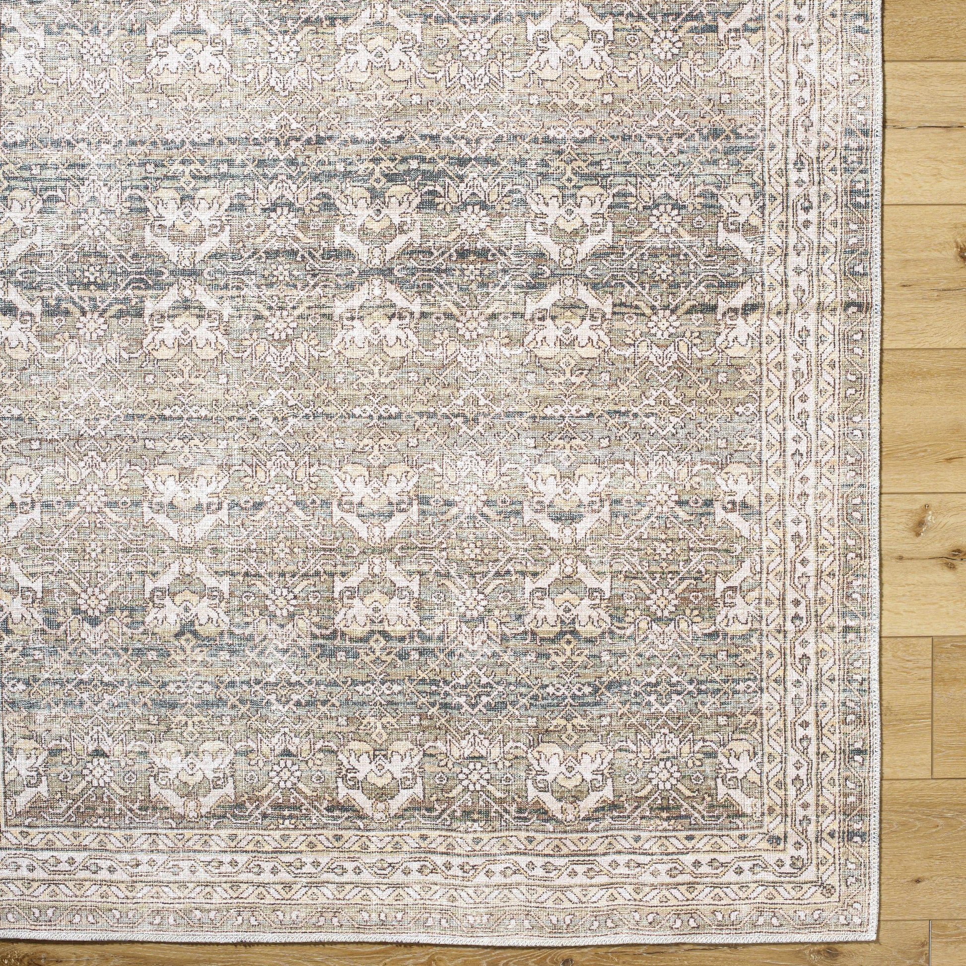 Billie Vintage Flat Pile Washable Rug-4