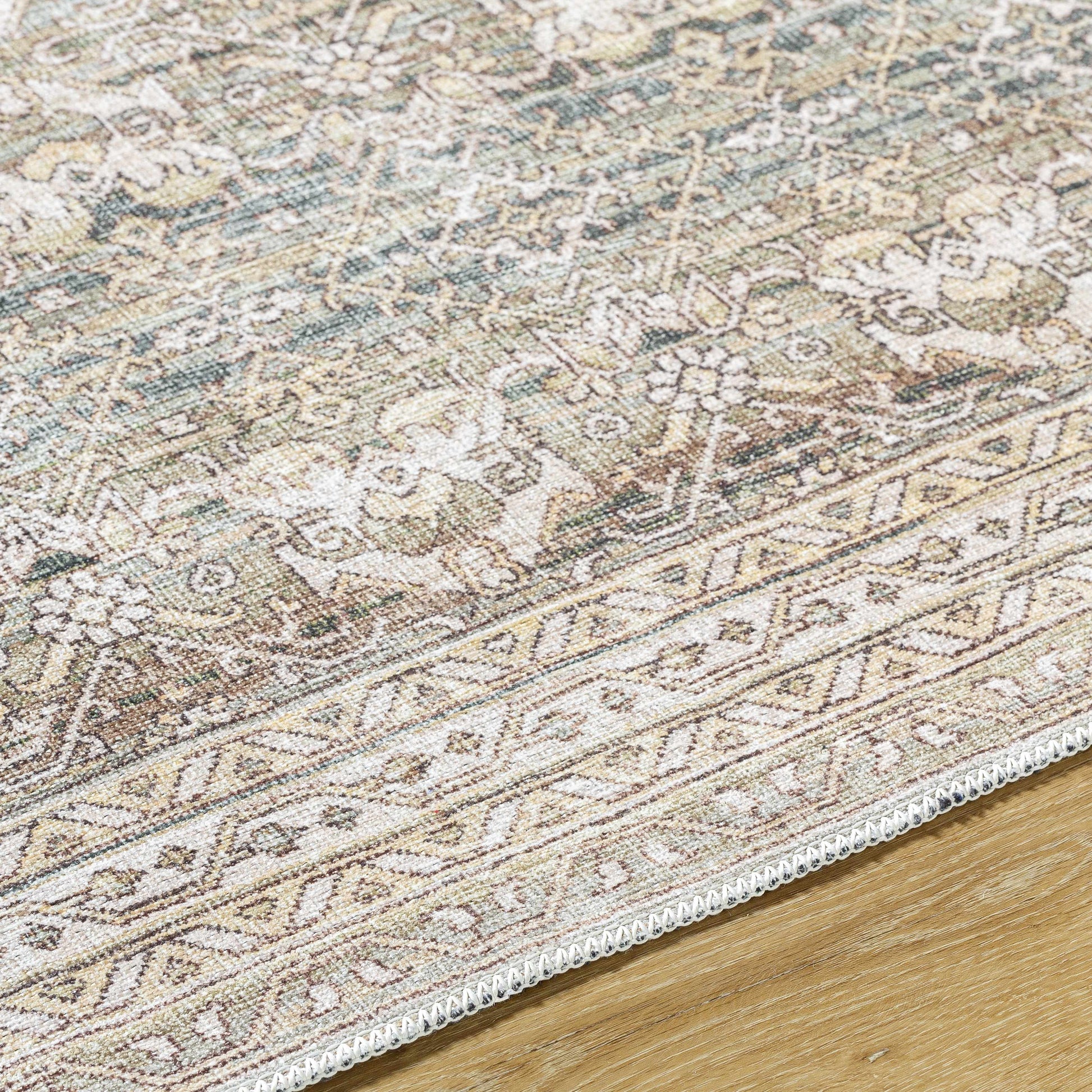 Billie Vintage Flat Pile Washable Rug-3