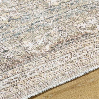 Billie Vintage Flat Pile Washable Rug-3