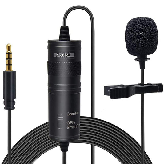 5Core Lavalier Microphone Clip On Professional Grade 3.5mm Lav Lapel Mic Omnidirectional-0