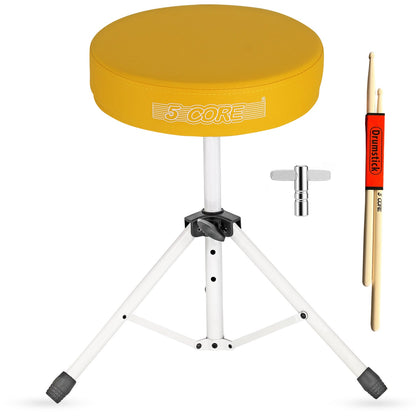 5 Core Drum Throne 3" Thick Padded Comfortable Guitar Stool Drummer Chair Adjustable Musician Seat-0