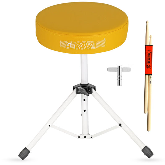 5 Core Drum Throne 3" Thick Padded Comfortable Guitar Stool Drummer Chair Adjustable Musician Seat-0