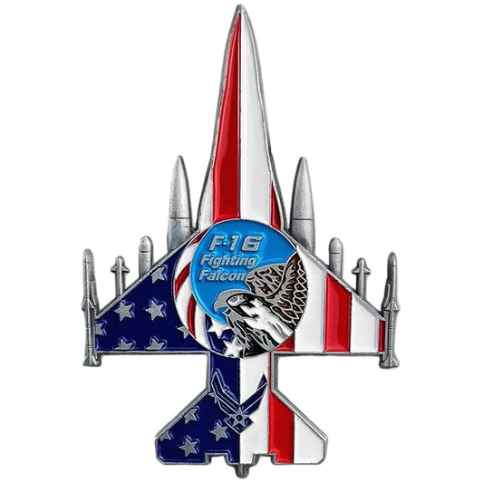 3D Aircraft Shaped F16 Fighting Falcon US Air Force Commemorative Coin Collector-0