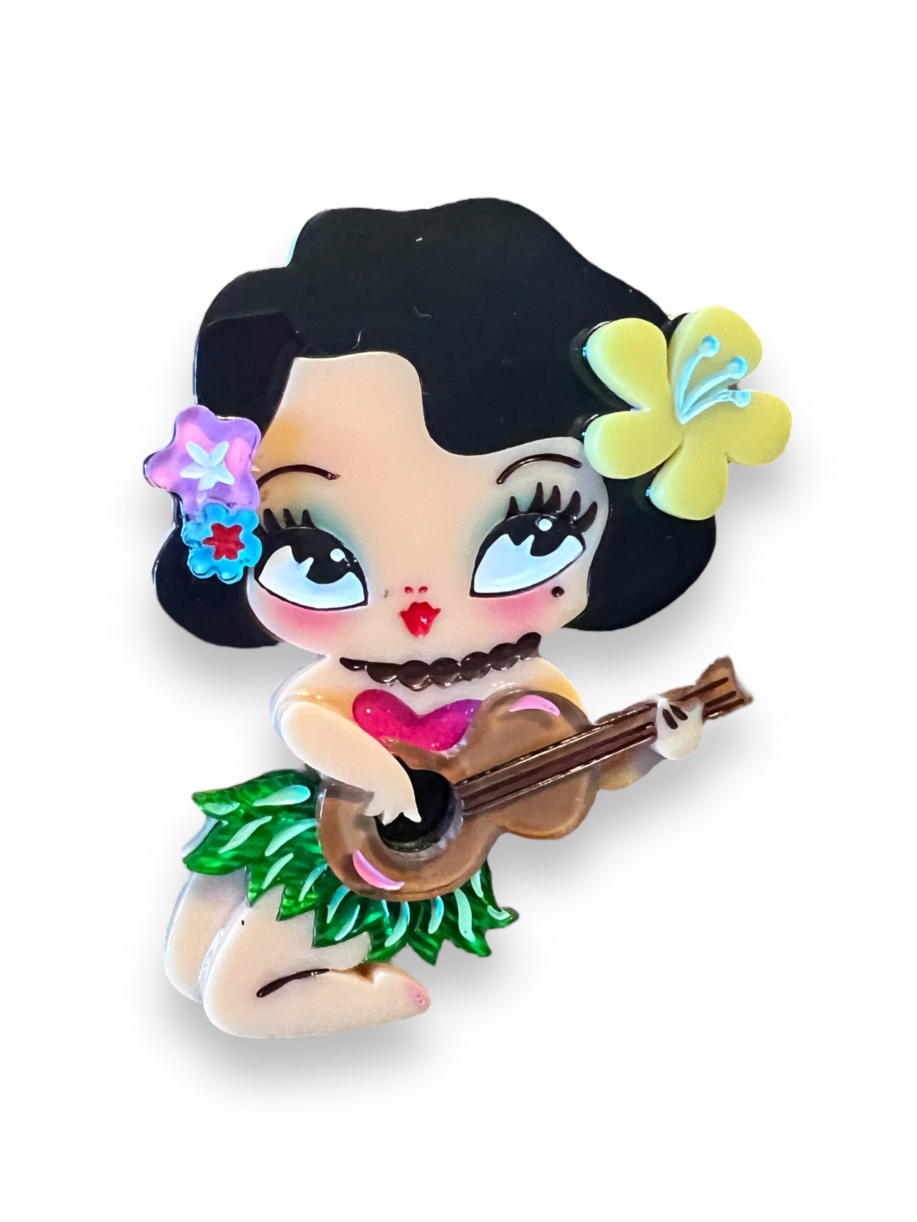 Hula Lula Tiki Girl Brooch by Miss Fluff x Lipstick & Chrome-1