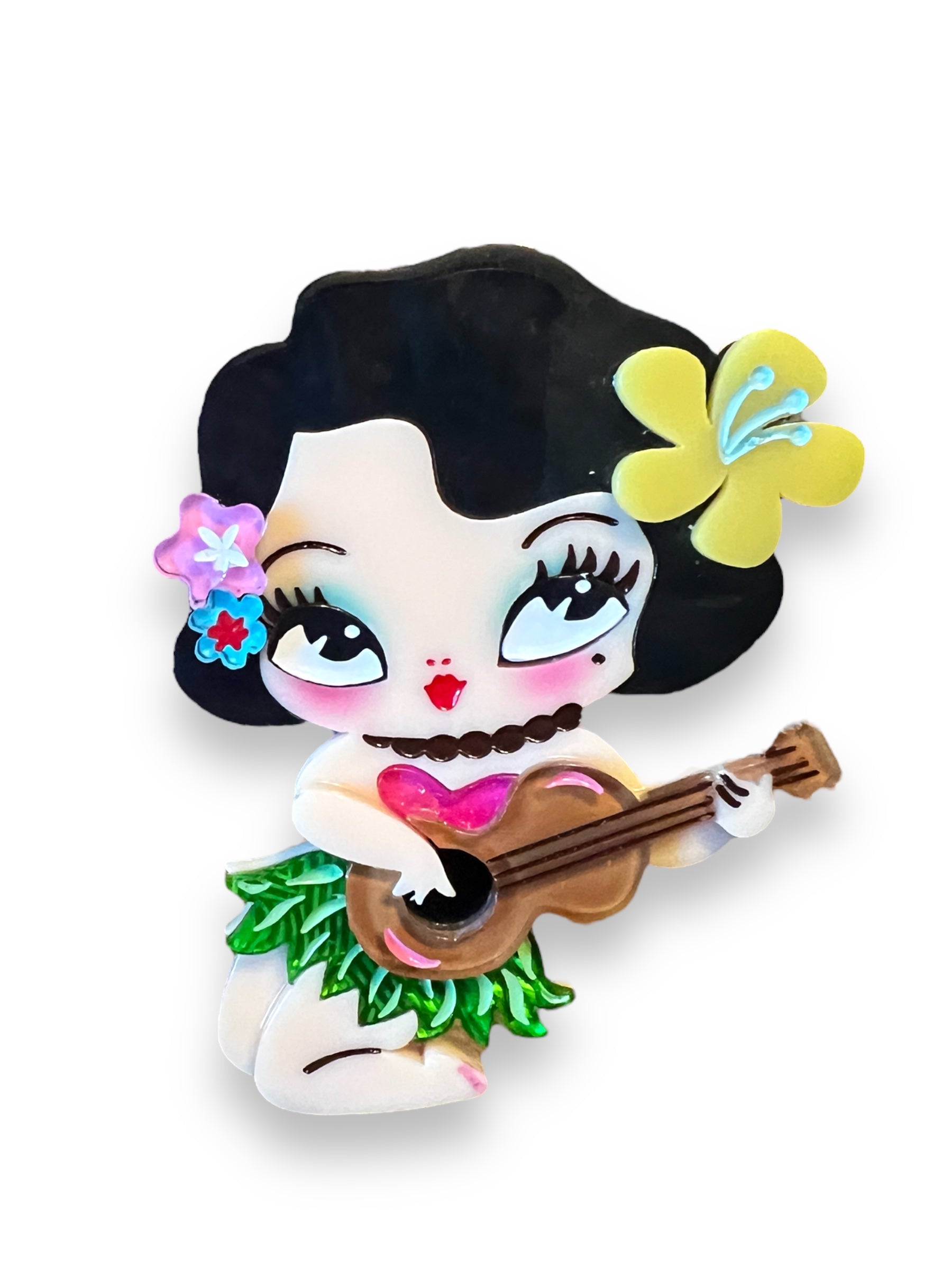 Hula Lula Tiki Girl Brooch by Miss Fluff x Lipstick & Chrome-3