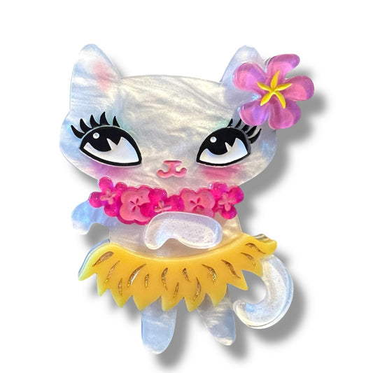 Tiki Hula Kitty Brooch by Miss Fluff x Lipstick & Chrome-0