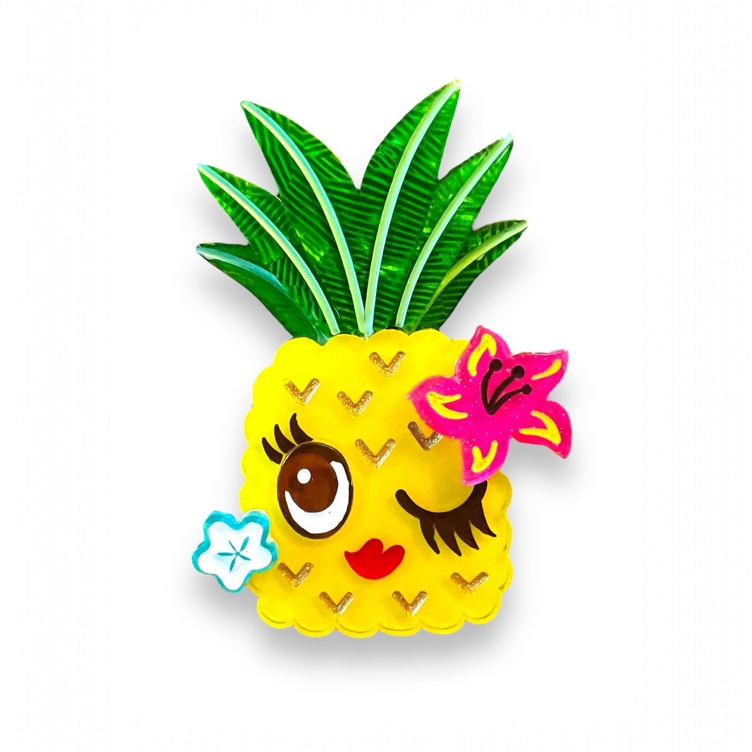 Pucker Up Pineapple Brooch by Miss Fluff x Lipstick & Chrome-0