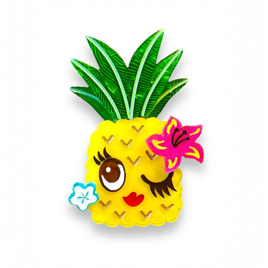 Pucker Up Pineapple Brooch by Miss Fluff x Lipstick & Chrome-0