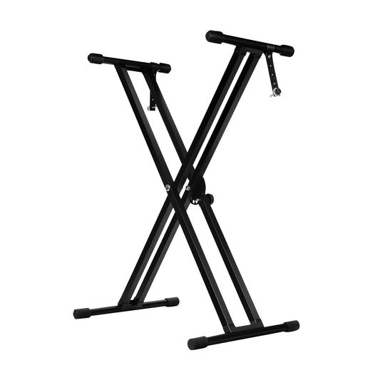 5Core Keyboard Stand Double X Style Adjustable Lift Piano Riser For 49 To 88 Keys BLACK-0