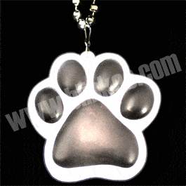 Light Up Black White Paw Print Charm Necklace-0
