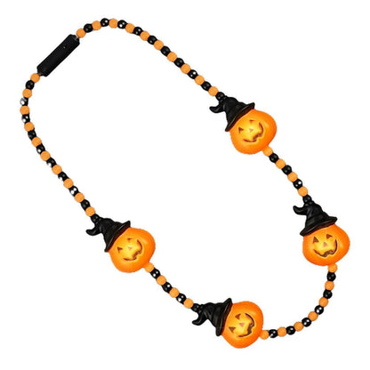Light Up Witchy Pumpkin Beaded Necklace-0