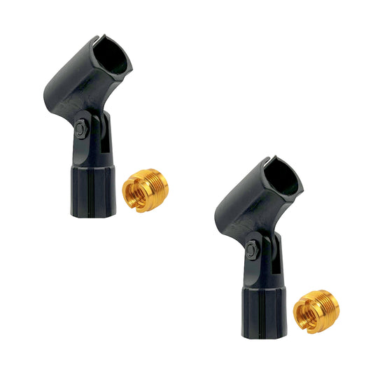 5 Core Microphone Clip Holder 2 Pieces with Screw Adapters 5/8 to 3/8 Inch-0