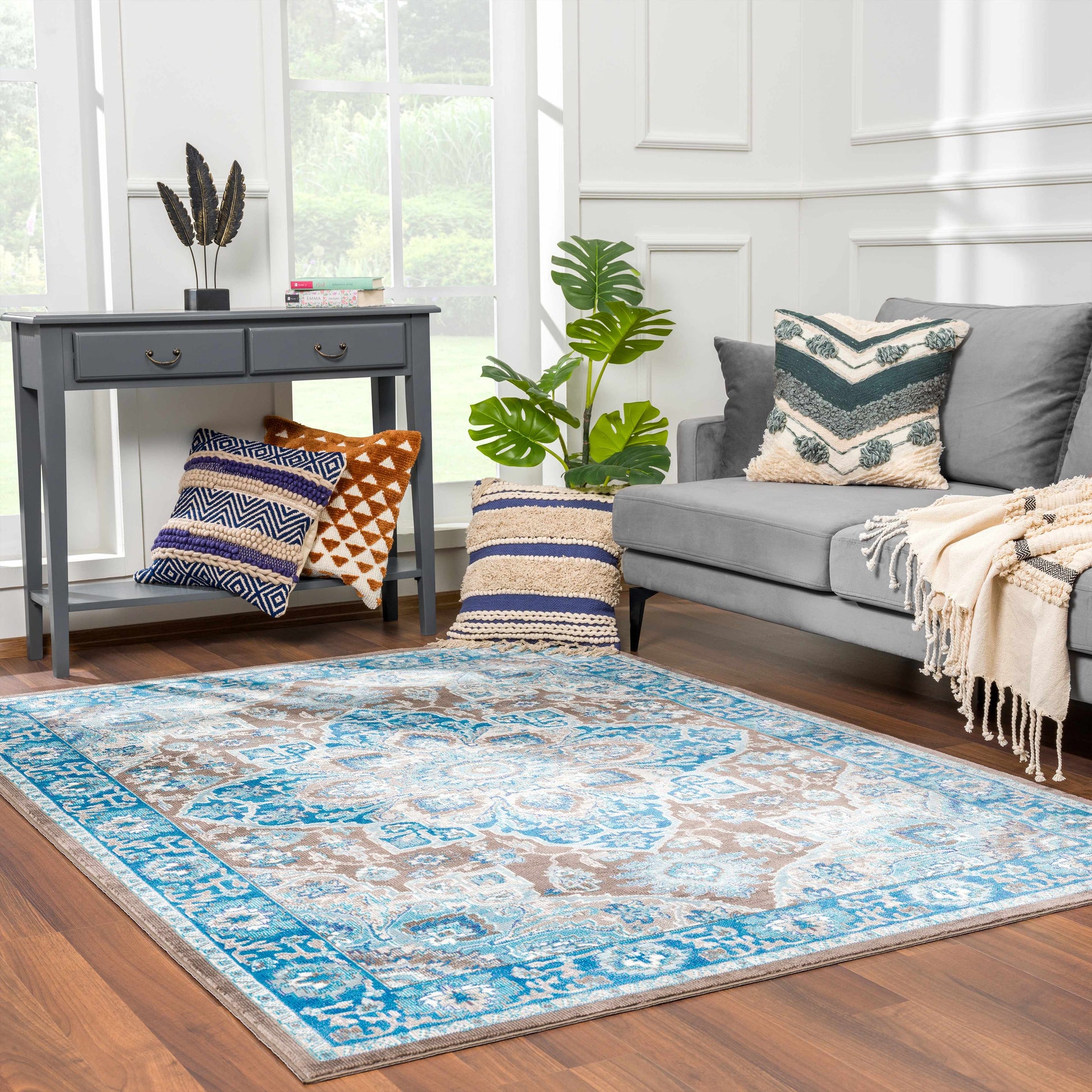 Mardin Turquoise Area Rug - Clearance-0