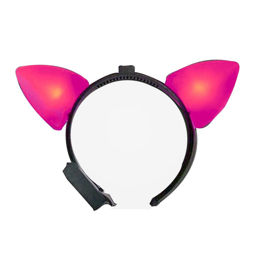 Light Up Pink Cat Ears Headband-0