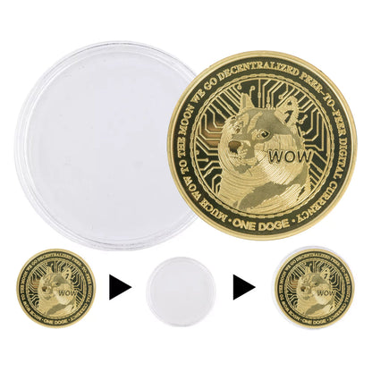 Shiba Inu Much WOW Dogecoin Commemorative Gold Coin-4
