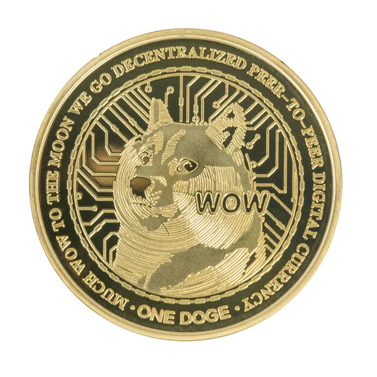 Shiba Inu Much WOW Dogecoin Commemorative Gold Coin-0