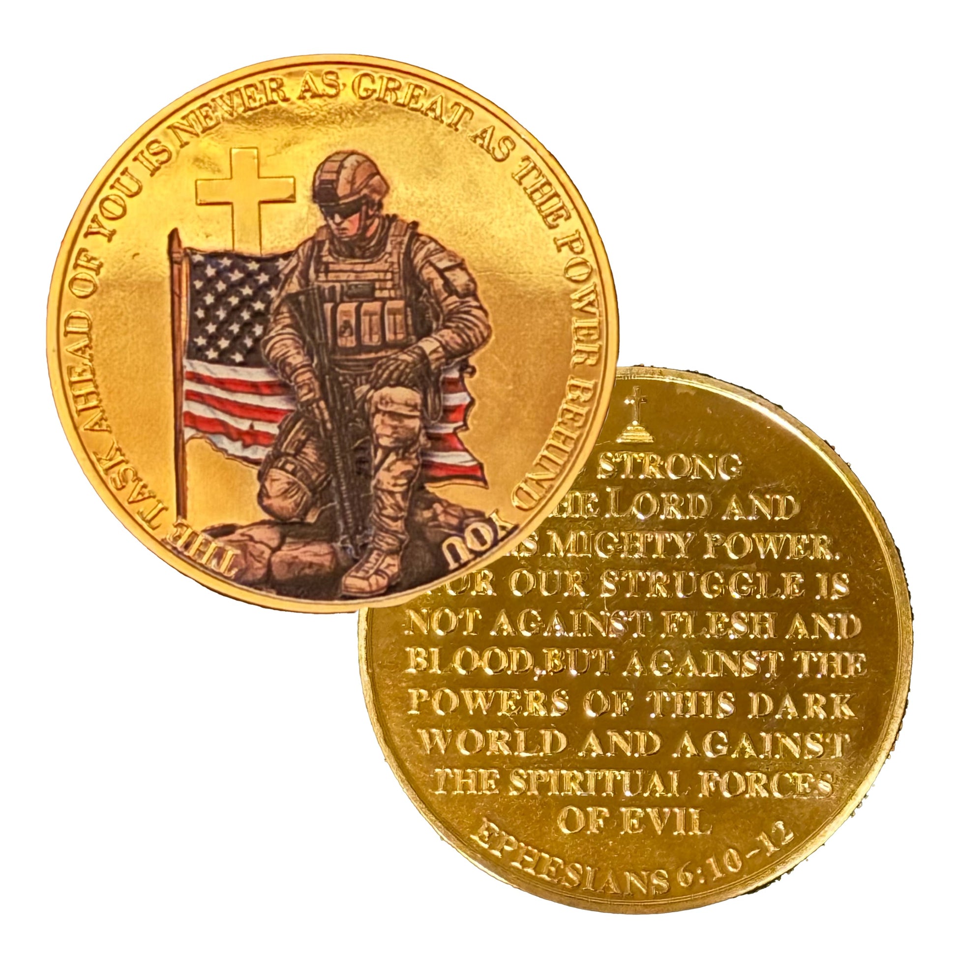 Sniper The Task Ahead of You Challenge Tribute Gold Plated Coin-3