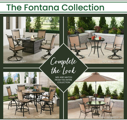 Fontana 9-Piece Outdoor Dining Set, Rust-Resistant Aluminum Outdoor Patio Dining Set for 8 with Swivel Rockers and 60" Square Cast-Top Patio Table, Perfect for Backyard, Patio, Deck, and Porch-4