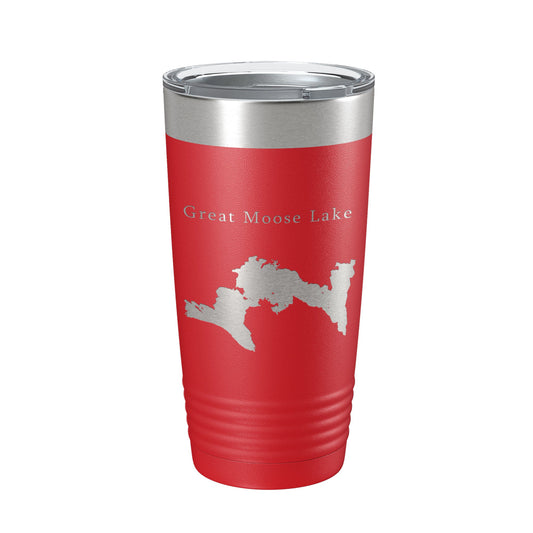 Great Moose Lake Map Tumbler Travel Mug Insulated Laser Engraved Coffee Cup Maine 20 oz-10