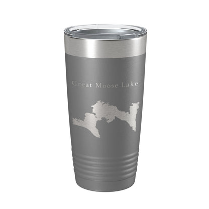 Great Moose Lake Map Tumbler Travel Mug Insulated Laser Engraved Coffee Cup Maine 20 oz-16