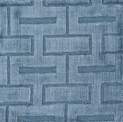 Quealy Blue Patterned 3x5 Small Viscose Rug - Clearance-4
