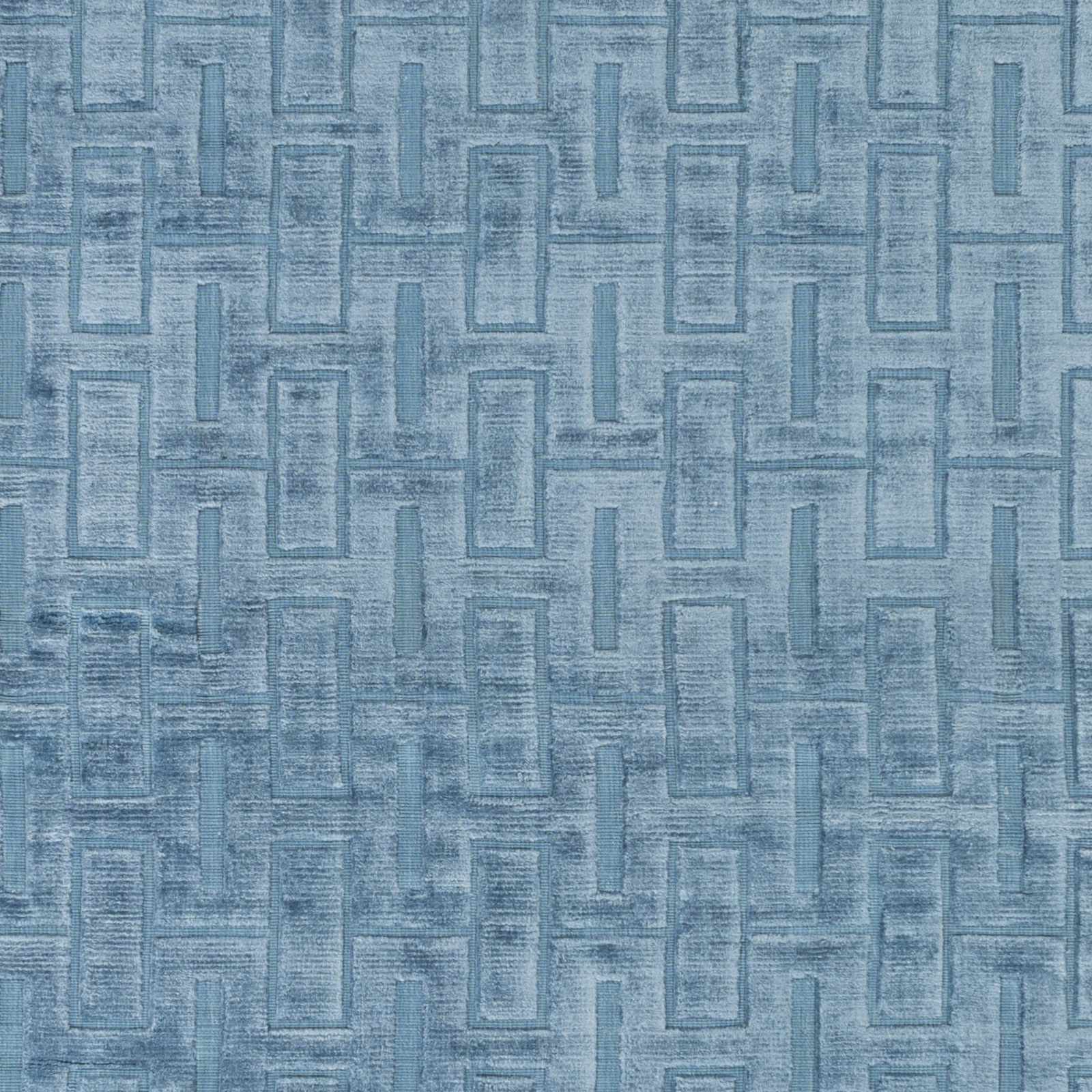 Quealy Blue Patterned 3x5 Small Viscose Rug - Clearance-3