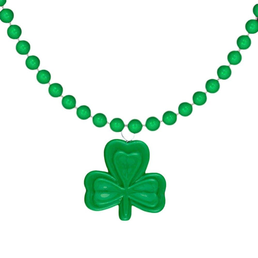 Unlit Mini Shamrock Charm Beaded Necklace Pack of 12-0