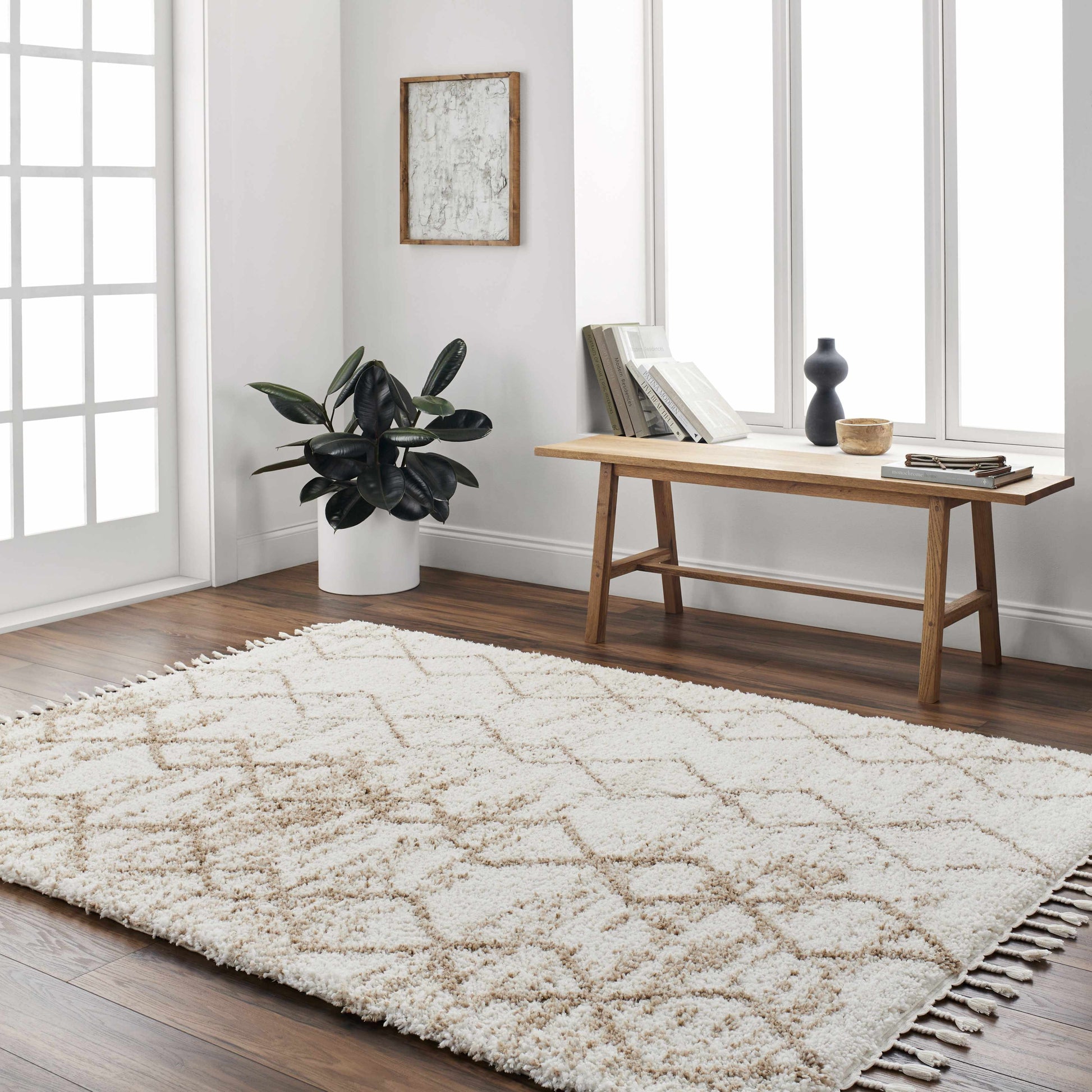 Ishan Cream Area Rug - Clearance-4